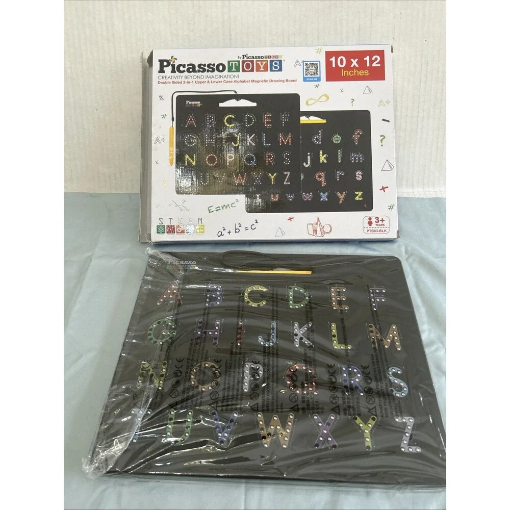 Picasso Toys Alphabet Magnetic Drawing Board 10x12in Double Sided